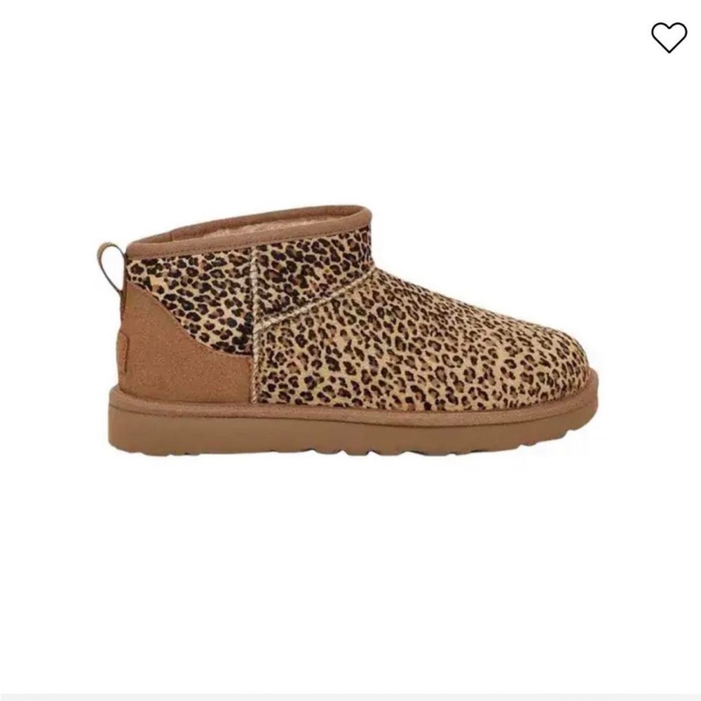 Ugg Ultra Mini Speckles Tiny Leopard Cheetah Print Boots 6 NWT